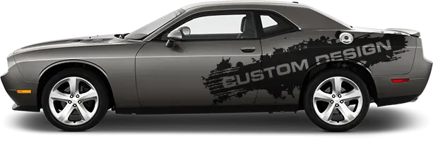 2008 to 2014 Dodge Challenger Drag Pack Splatter Stripes . Installed on Car