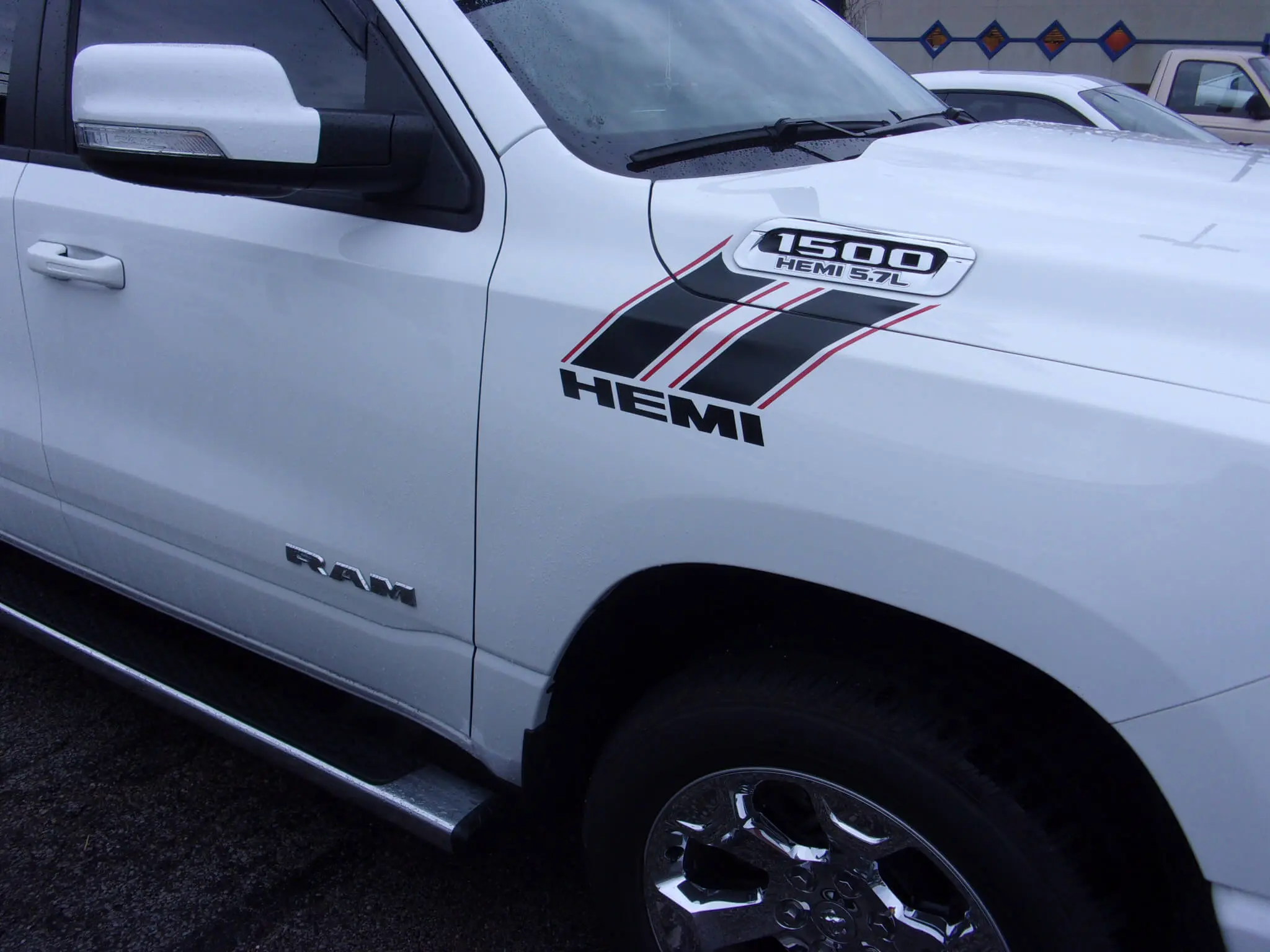 BUY and CUSTOMIZE Dodge RAM 1500 - Hood to Fender Hash Stripes